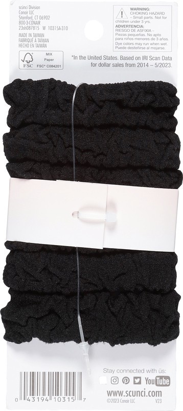 slide 3 of 4, scünci Thick Hair Ponytailers 6 ea, 6 ct
