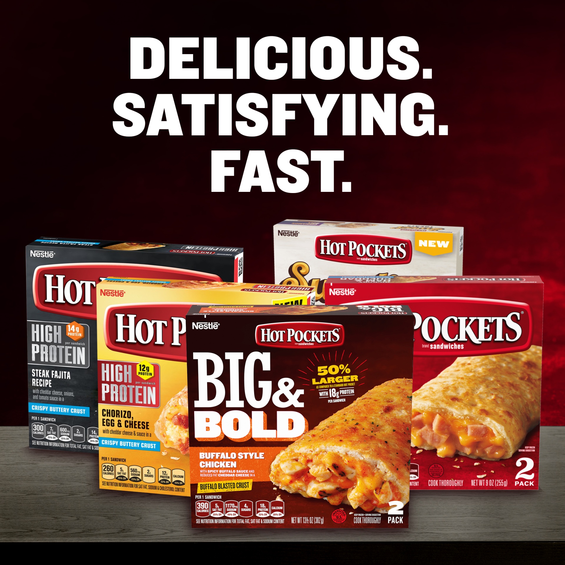 slide 6 of 6, Hot Pockets Sausage, Egg & Cheese Croissant Crust Frozen Breakfast Sandwiches, Breakfast Hot Pockets Made with Real Reduced Fat Cheddar Cheese, 5 Count, 5 ct