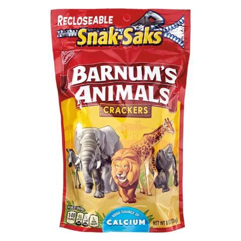 slide 1 of 1, Barnum's Animals Crackers Snak-Saks, 8 oz