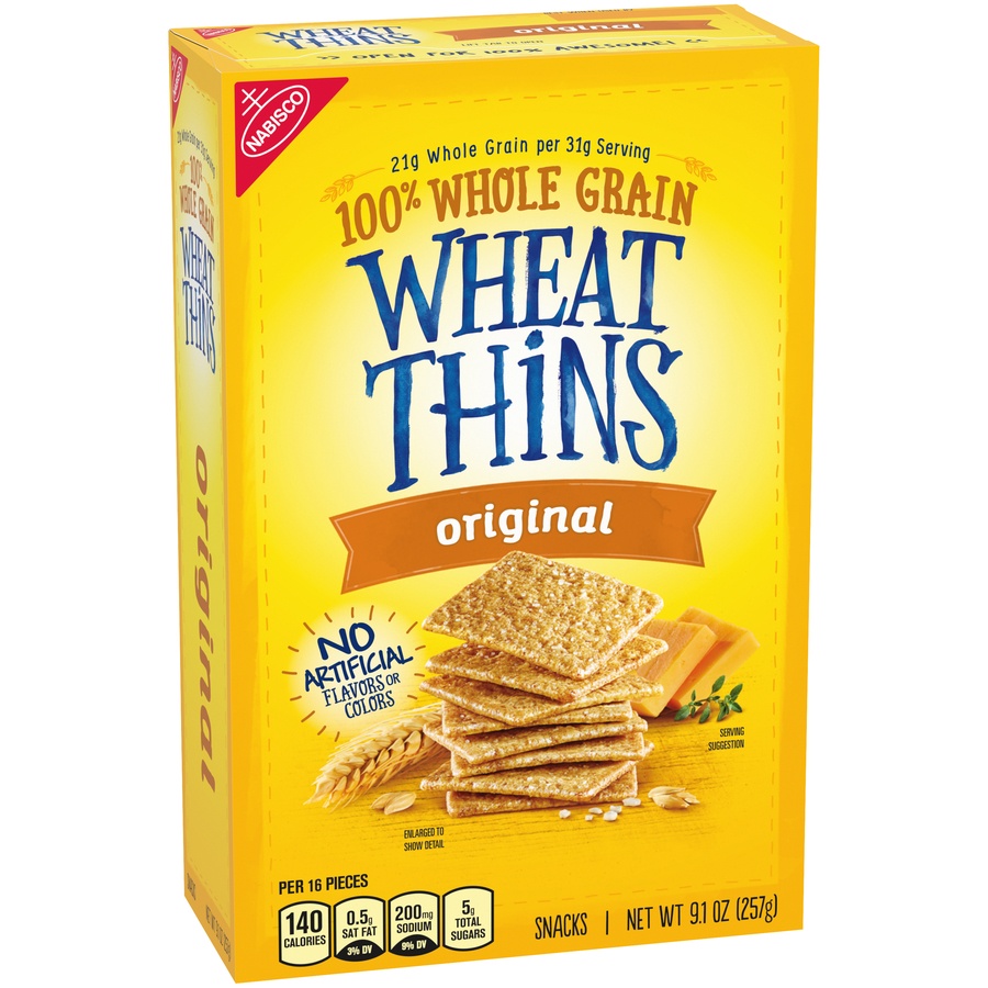 slide 2 of 9, Wheat Thins Nabisco Wheat Thins Original Snacks 9.1 oz. Box, 9.1 oz