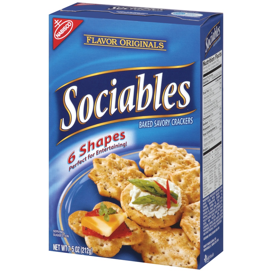 slide 3 of 3, Flavor Originals Sociables Baked Savory Crackers, 7.5 oz