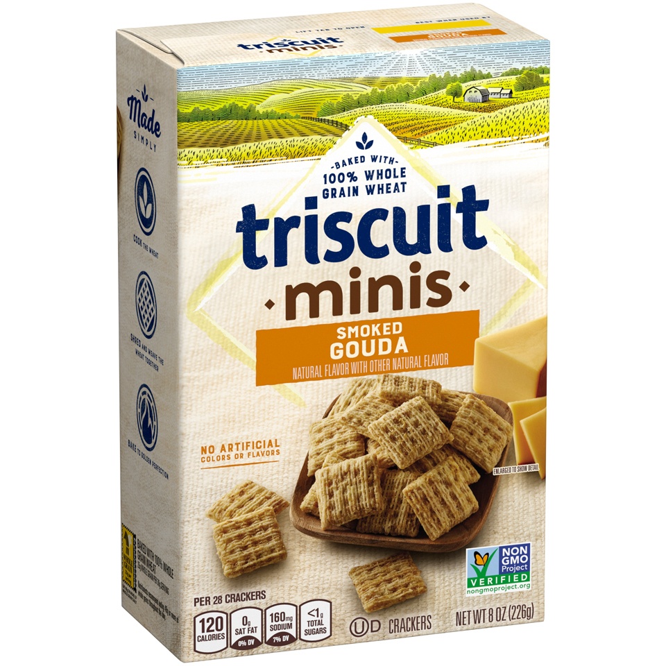 slide 8 of 8, Triscuit Minis Smoked Gouda Crackers, 8 oz