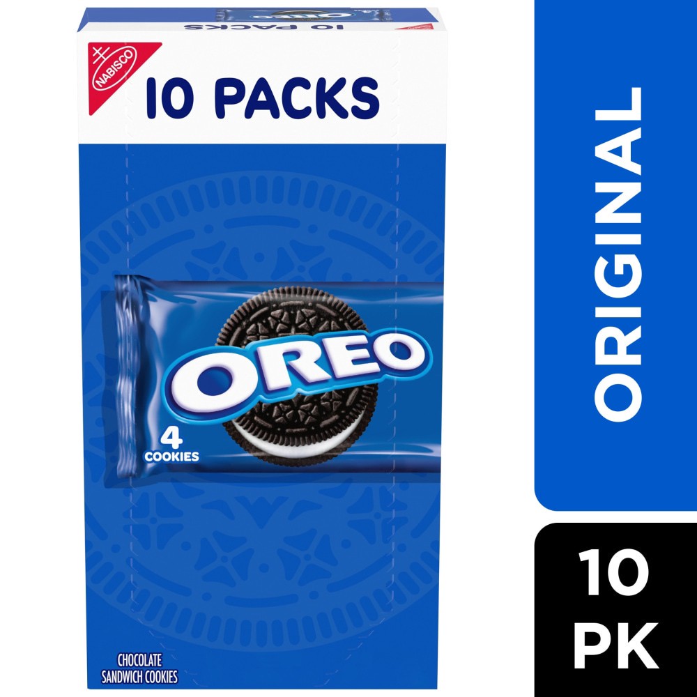 slide 2 of 6, OREO Chocolate Sandwich Cookies, 10 Snack Packs (4 Cookies Per Pack), 10 ct