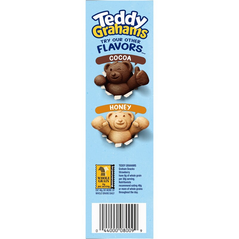 slide 4 of 5, TEDDY GRAHAMS Strawberry Flavor Graham Snacks, Kids Snacks, 10 oz, 10 oz