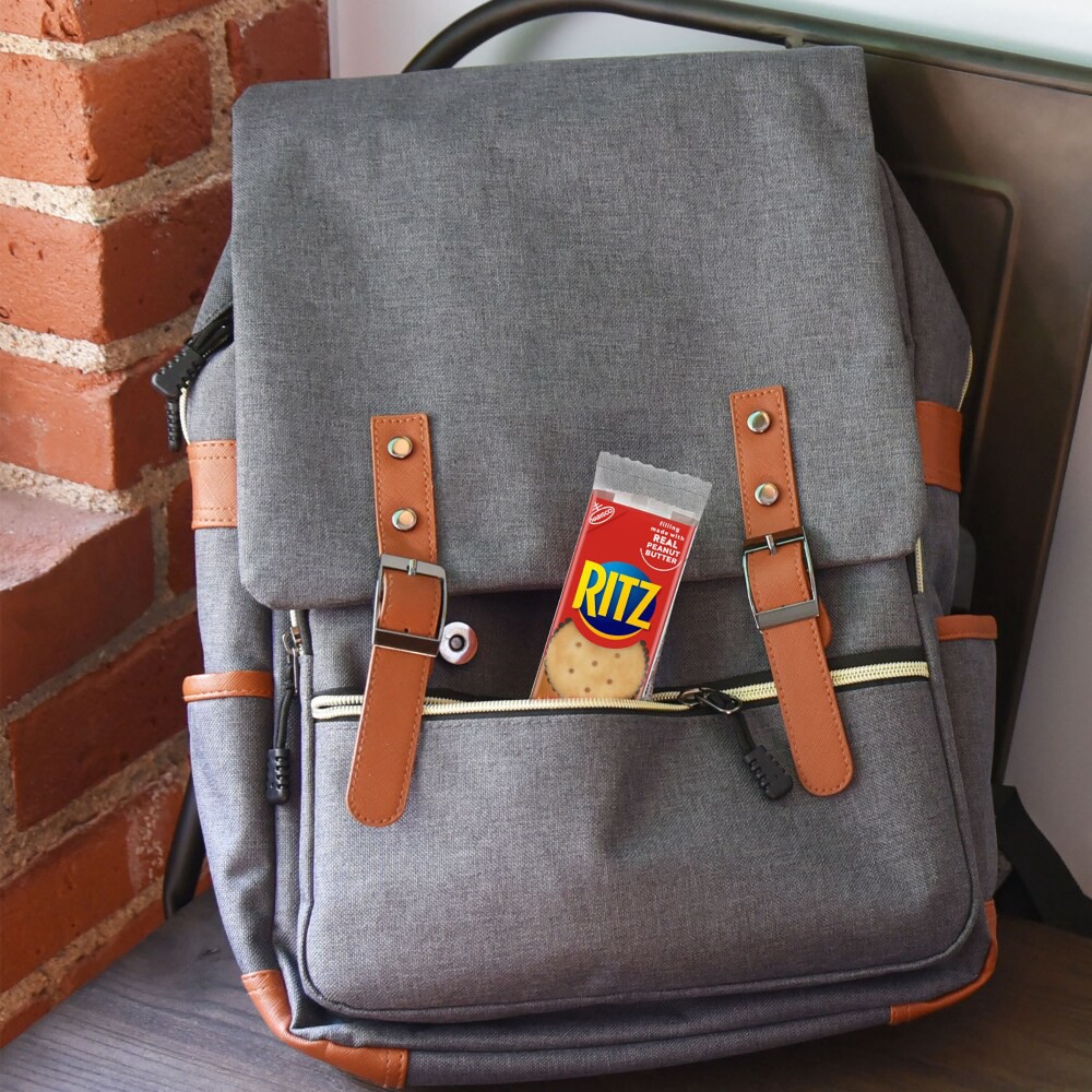 slide 6 of 6, RITZ Peanut Butter and Cheese Sandwich Crackers Variety Pack, Lunch Snacks, 20 Snack Packs (6 Crackers Per Pack), 27.3 oz