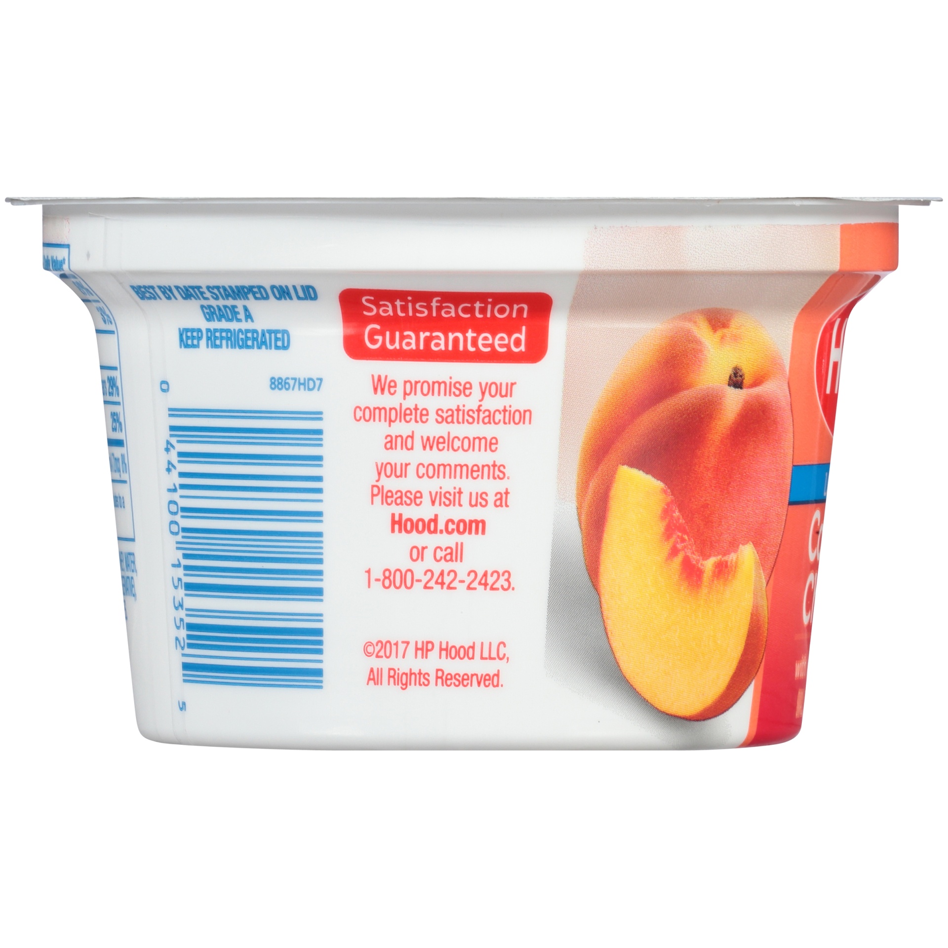 slide 2 of 6, Hood Low Fat Cottage Cheese with Peaches, Single Serve, 5.3 oz