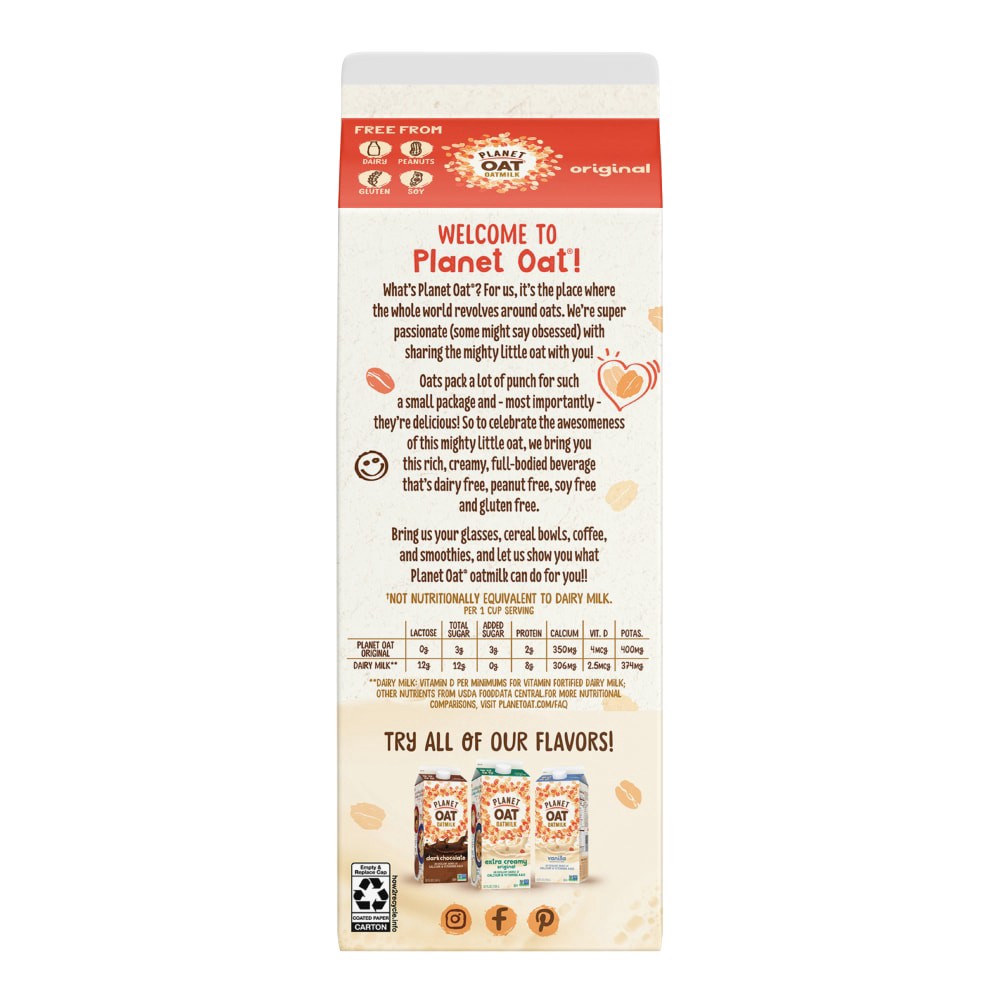 slide 5 of 5, Planet Oat Original Oatmilk, 52 oz, 52 fl oz
