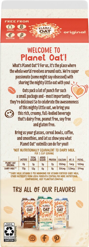 slide 3 of 5, Planet Oat Original Oatmilk, 52 oz, 52 fl oz