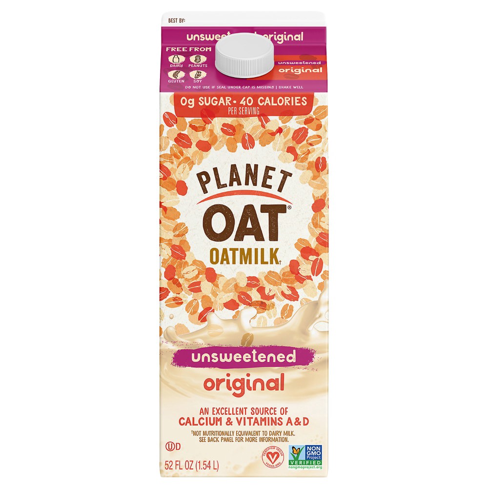 slide 3 of 4, Planet Oat Unsweetened Original Oatmilk, 52 oz, 52 fl oz