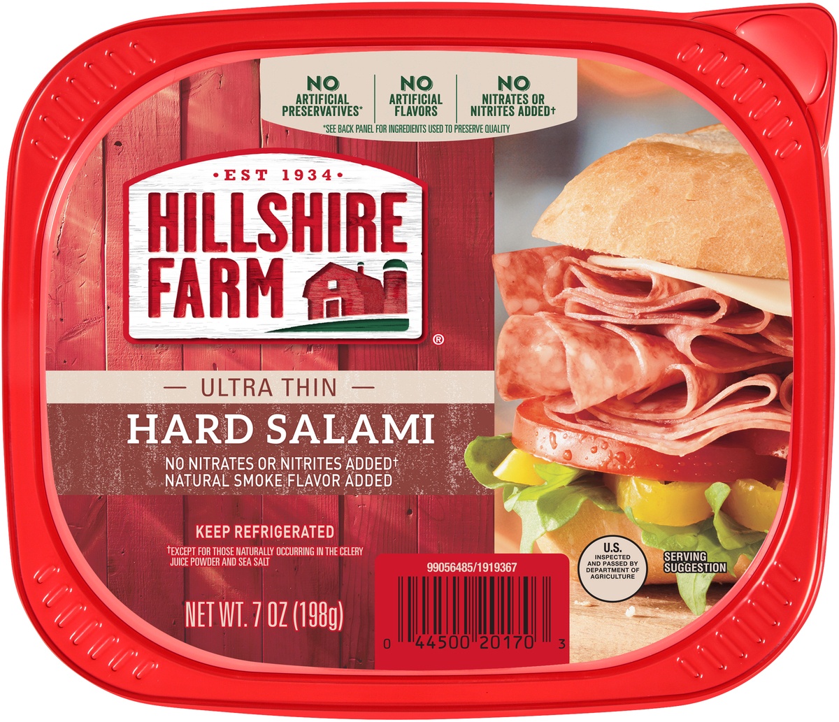 slide 5 of 5, Hillshire Farm Ultra Thin Uncured Hard Salami, 7 oz., 198.45 g