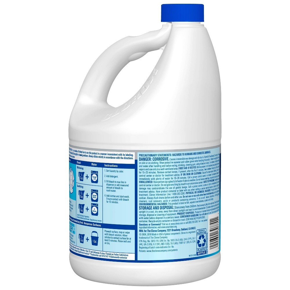 slide 3 of 4, Clorox Disinfecting Bleach, Regular(Concentrated Formula) - 121 Ounce Bottle, 3.78 qt