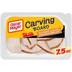 Oscar Mayer Carving Board Rotisserie Seasoned Sliced Chicken Breast Deli Lunch Meat, 7.5 oz Package