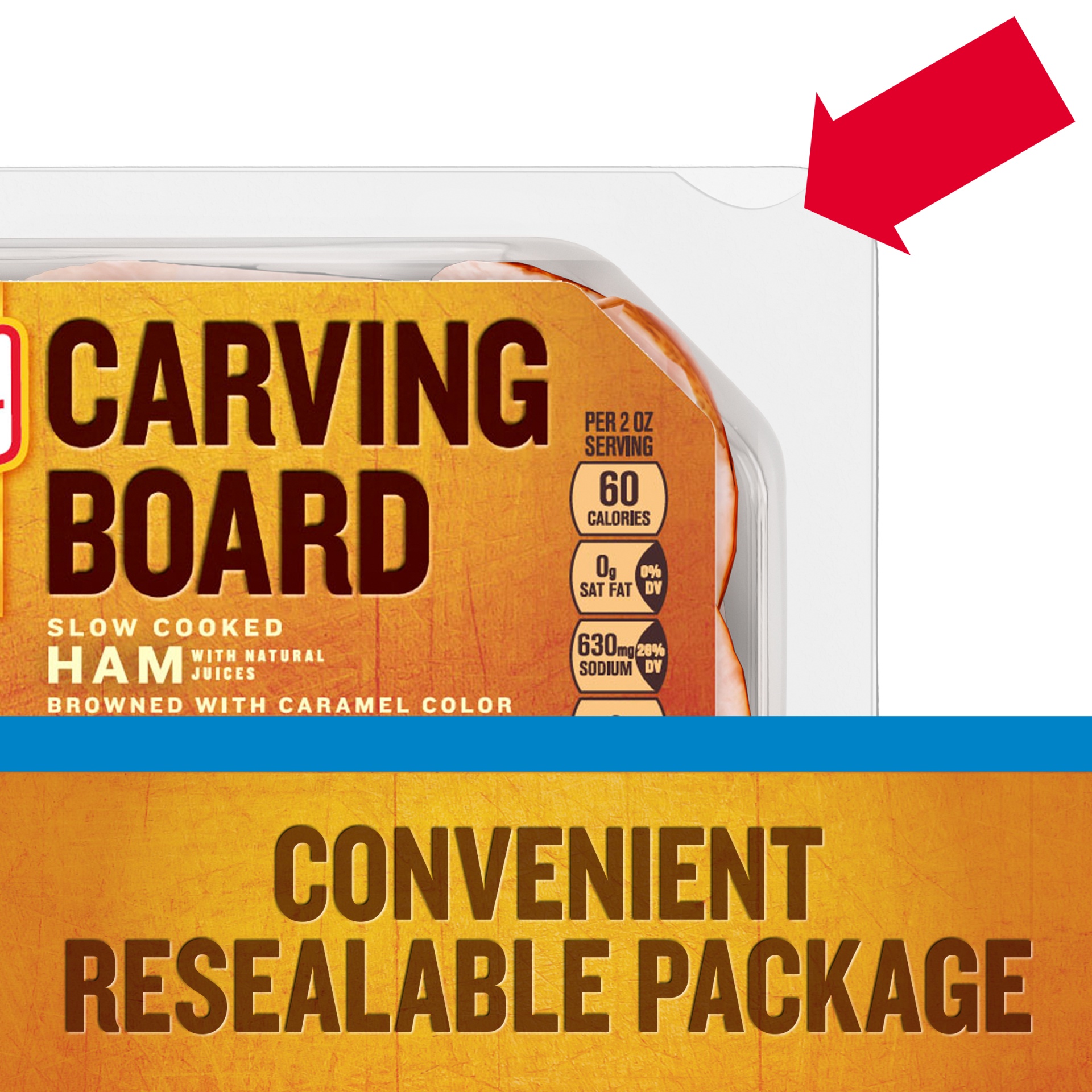 slide 3 of 8, Oscar Mayer Carving Board Slow Cooked Ham Sliced Lunch Meat Tray, 7.5 oz