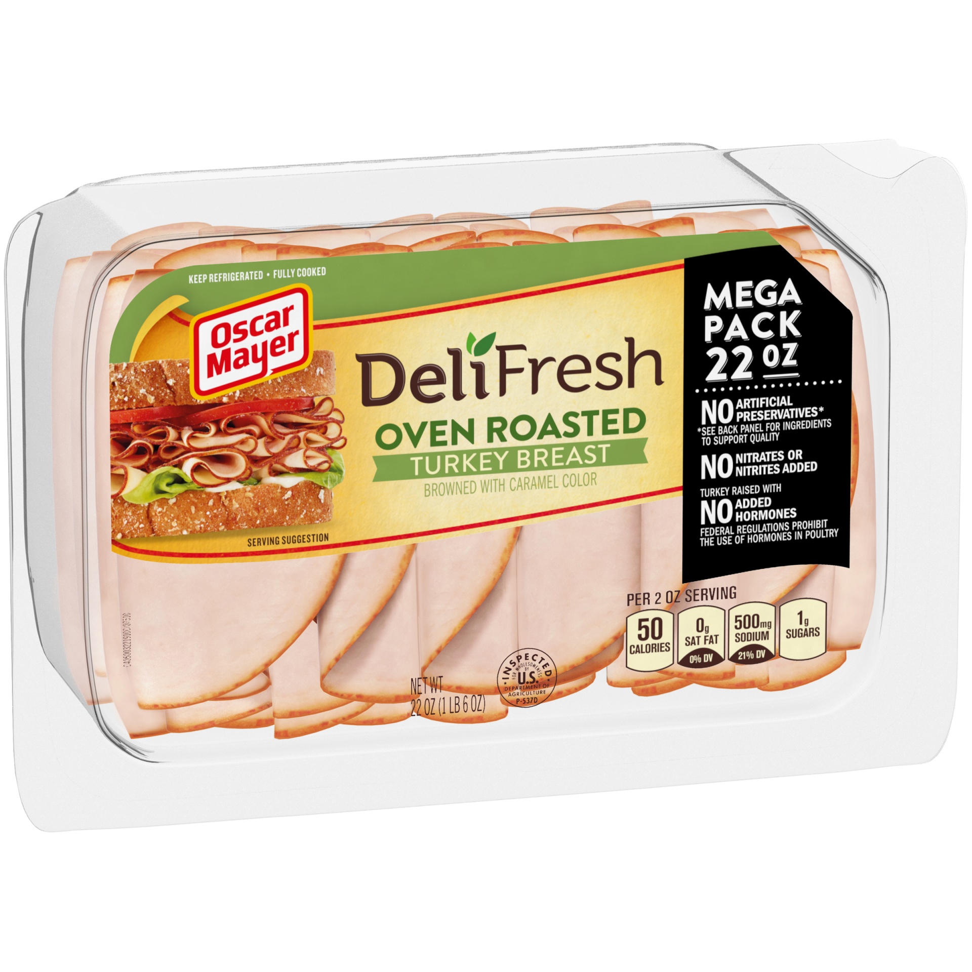 Oscar Mayer Deli Fresh Oven Roasted Turkey Breast Sliced Lunch Meat ...