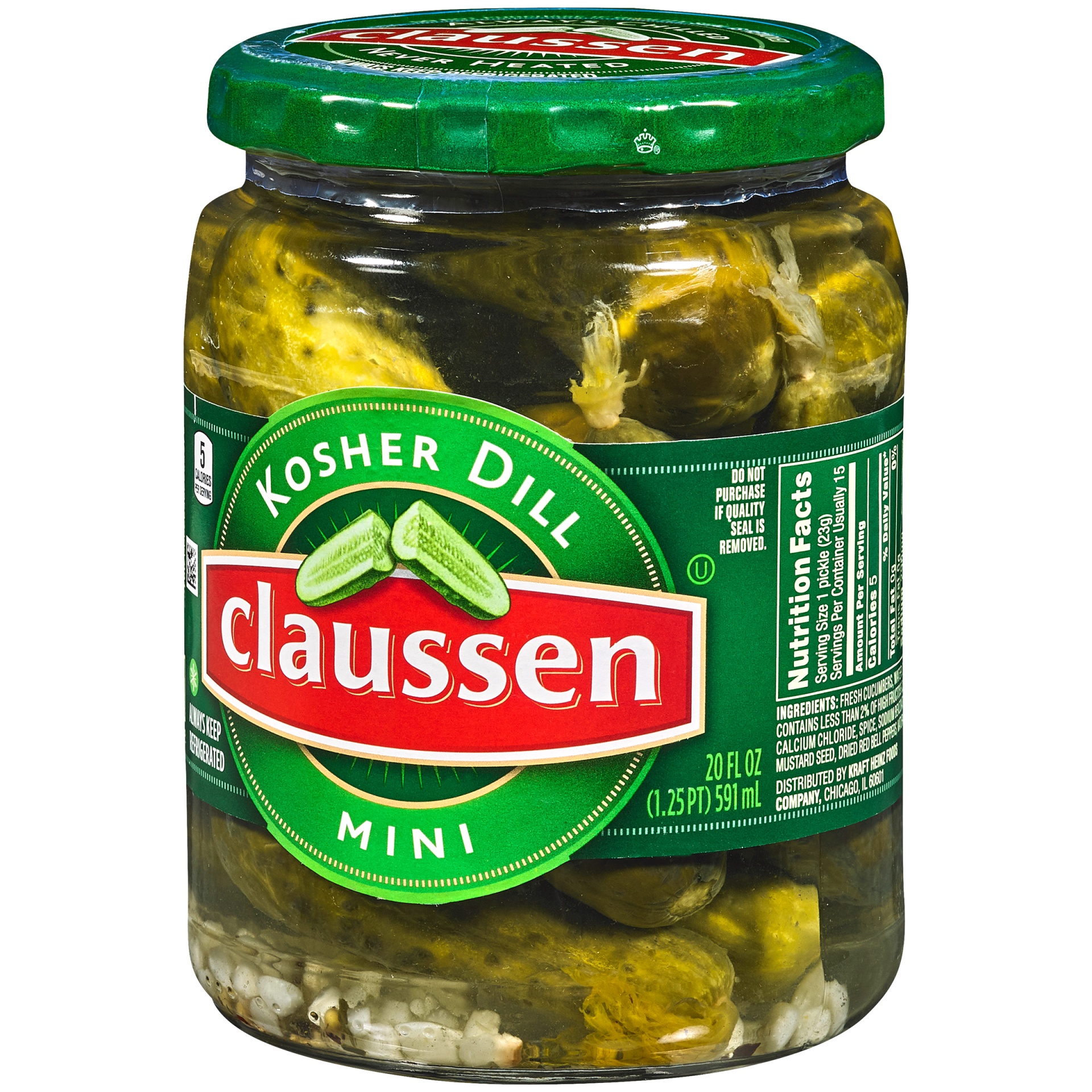 slide 5 of 8, Claussen Kosher Dill Mini Pickles Jar, 20 oz