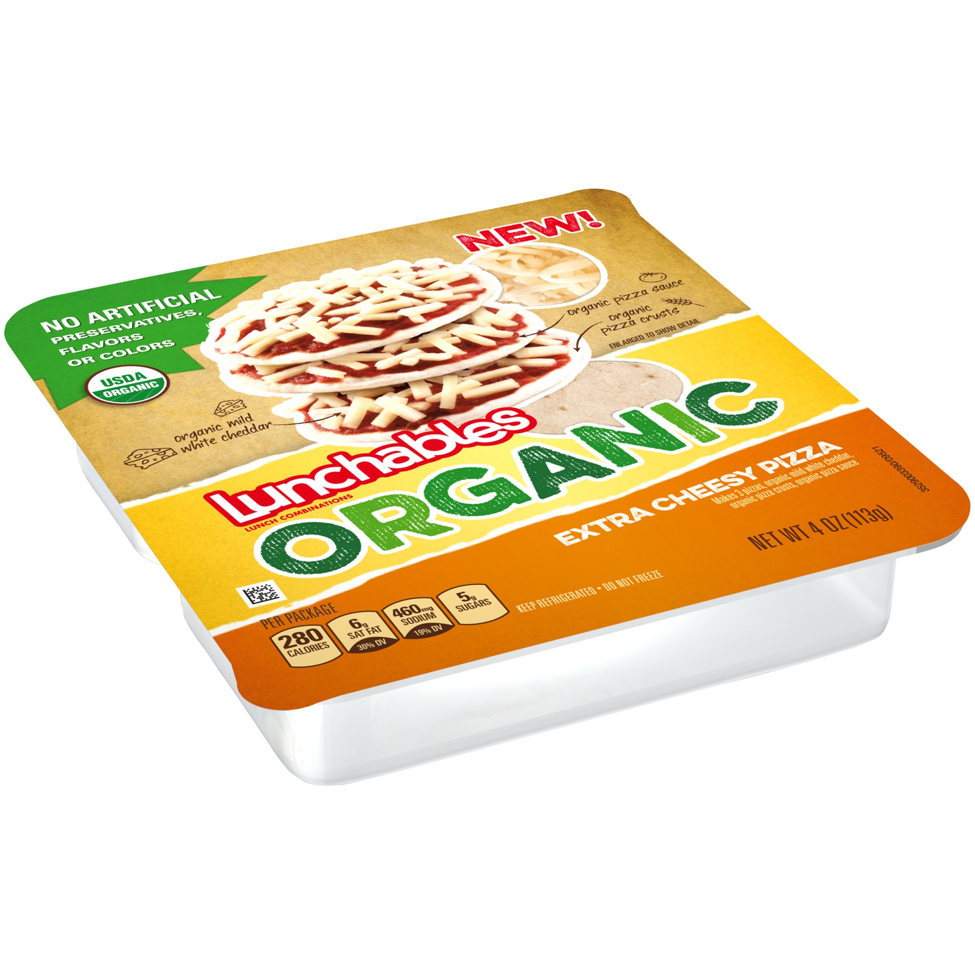 slide 2 of 5, Lunchables Organic Cheese Pizza, 4.2 oz