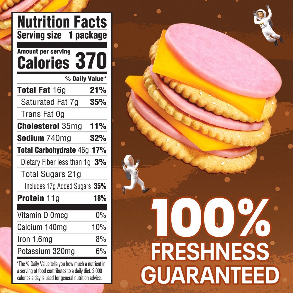 slide 2 of 5, Lunchables Ham & Cheddar with Capri Sun Pacific Cooler and Vanilla Creme Cookies Fun Pack, 3.5 oz & 6 fl oz Package, 1 ct