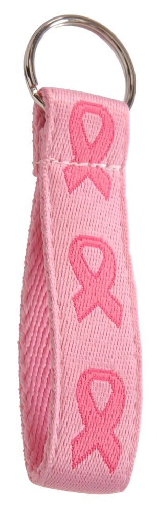 slide 1 of 1, Hillman Breast Cancer Cloth Loop Key Chain - Pink, 1 ct
