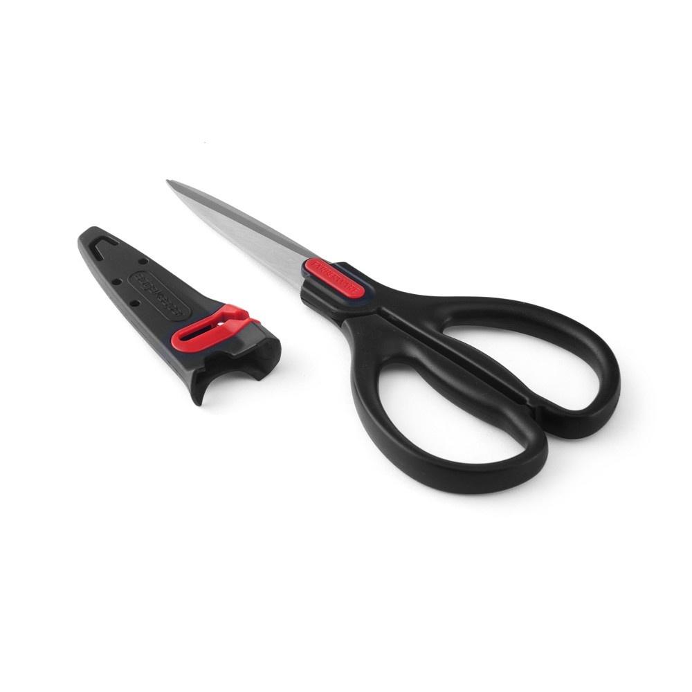 slide 4 of 4, Farberware All-Purpose Kitchen Shears With Edgekeeper - Black/Red, 1 ct