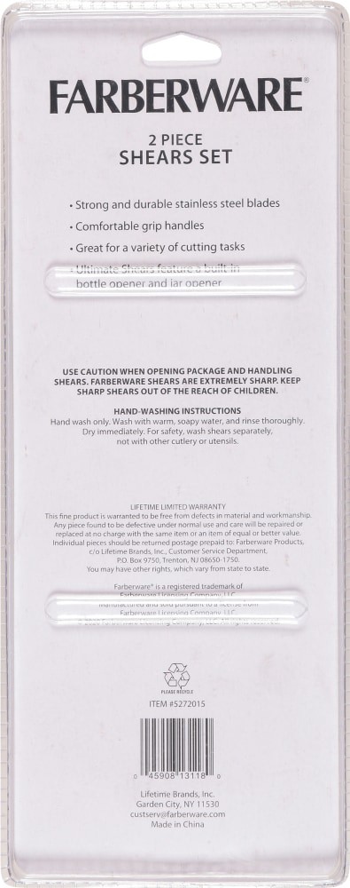 slide 2 of 2, Farberware Shears Set - Aqua/Gray, 2 ct