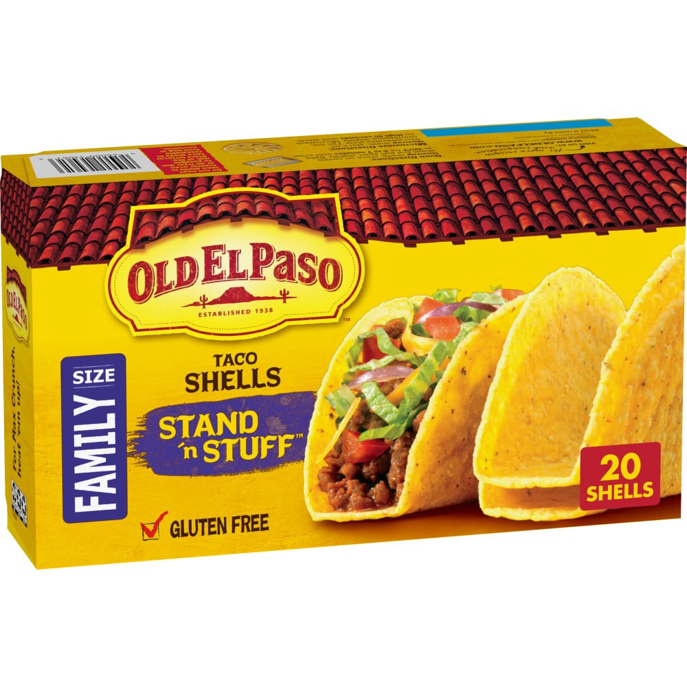 slide 5 of 6, Old El Paso Stand 'N Stuff Taco Shells, Gluten Free, Family Size, 20-count, 20 ct