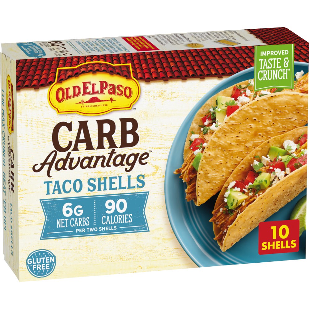 slide 2 of 6, Old El Paso Carb Advantage Crunchy Taco Shells 10 Count 4.6 Ounces, 4.6 oz