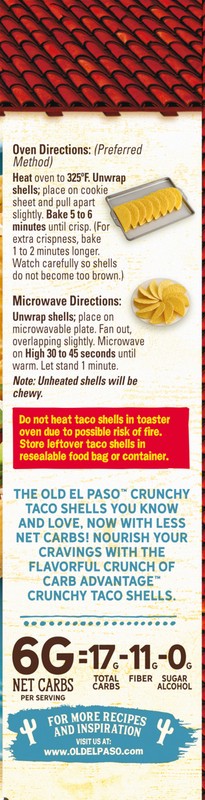 slide 2 of 5, Old El Paso Carb Advantage Crunchy Taco Shells 10 Count 4.6 Ounces, 4.6 oz