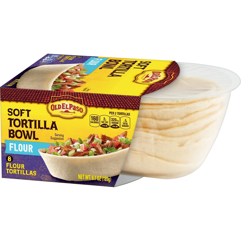 slide 4 of 4, Old El Paso Soft Tortilla Bowls, Flour, 8 ct., 6.7 oz., 8 ct