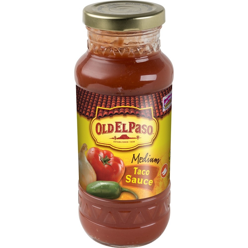 slide 3 of 3, Old El Paso Medium Mild Taco Sauce, 16 oz