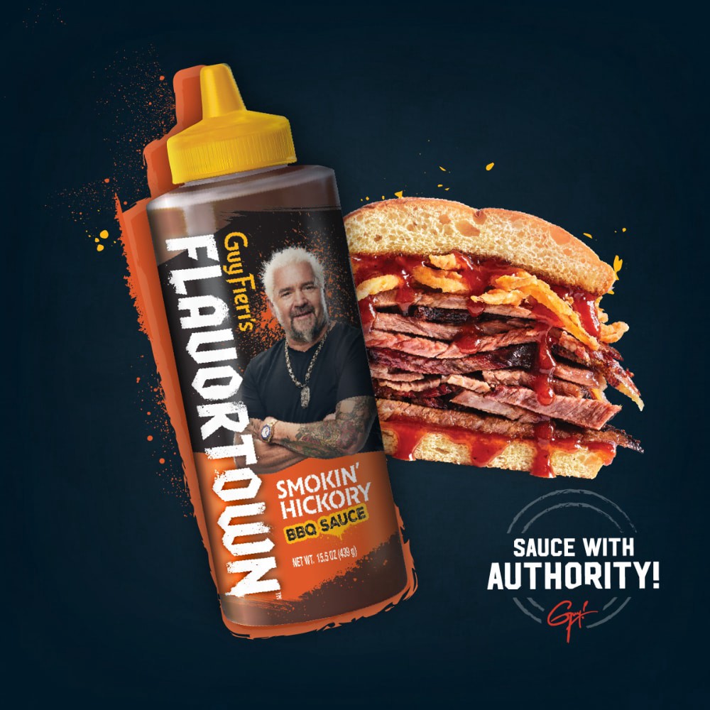 slide 3 of 6, Guy Fieri's Flavortown Smokin' Hickory BBQ Sauce 15.5 oz, 15.5 oz