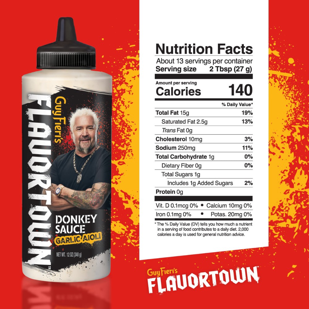slide 2 of 6, Guy Fieri's Flavortown Garlic Aioli Donkey Sauce 12 oz, 12 oz