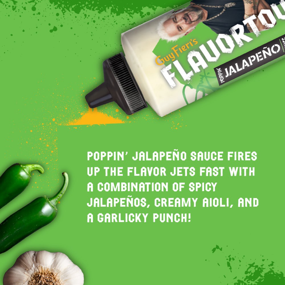 slide 2 of 5, Guy Fieri's Flavortown Poppin' Jalapeno Sauce 12 oz, 12 oz