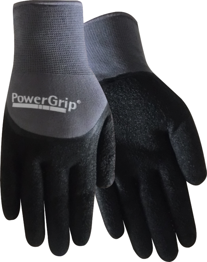 slide 1 of 1, Red Steer Glove Company Powergrip 3Q Rubber Palm Mens Work Gloves - Black/Gray, XL