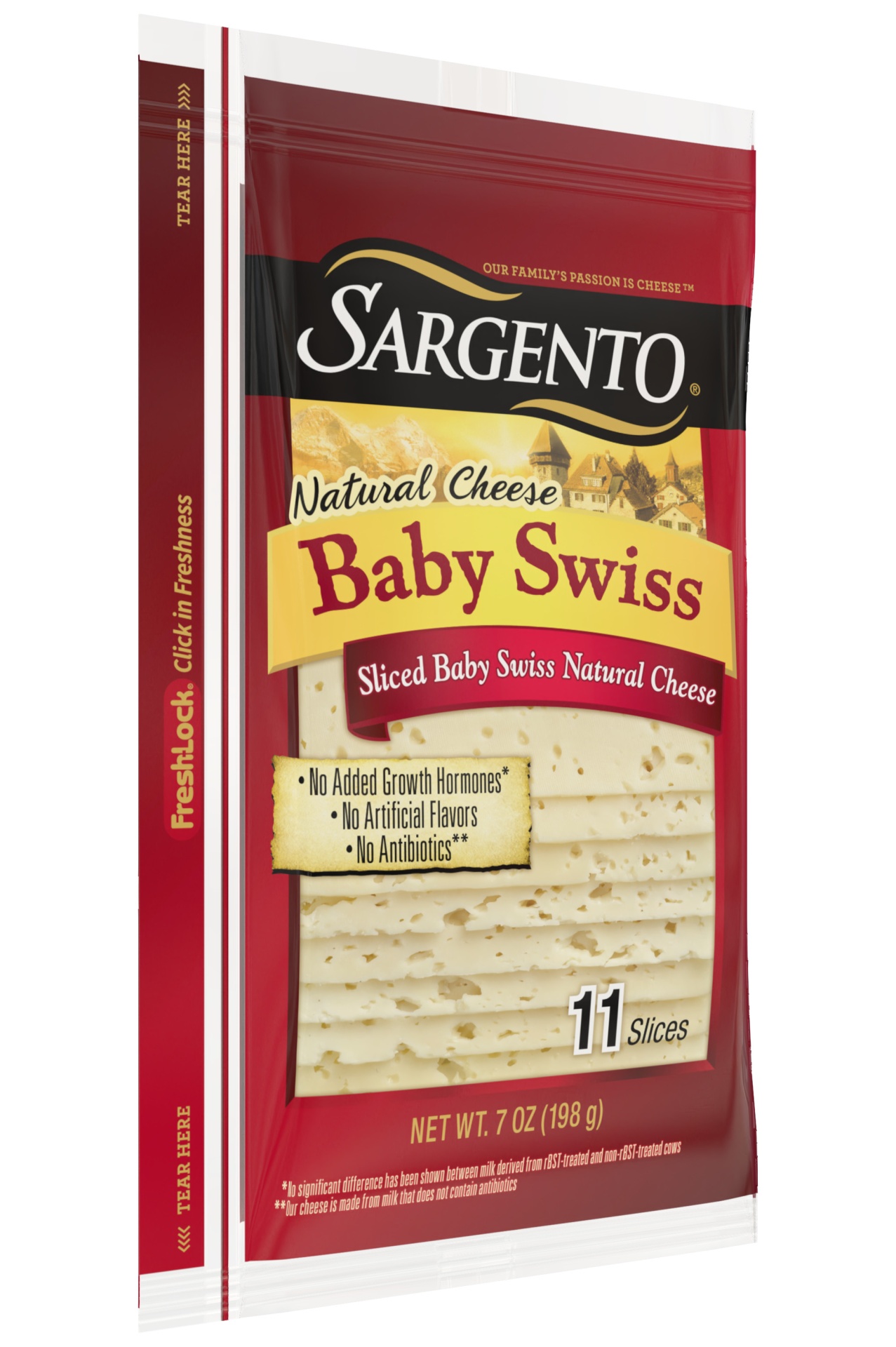 slide 5 of 7, Sargento Sliced Baby Swiss Natural Cheese, 11 slices, 11 ct