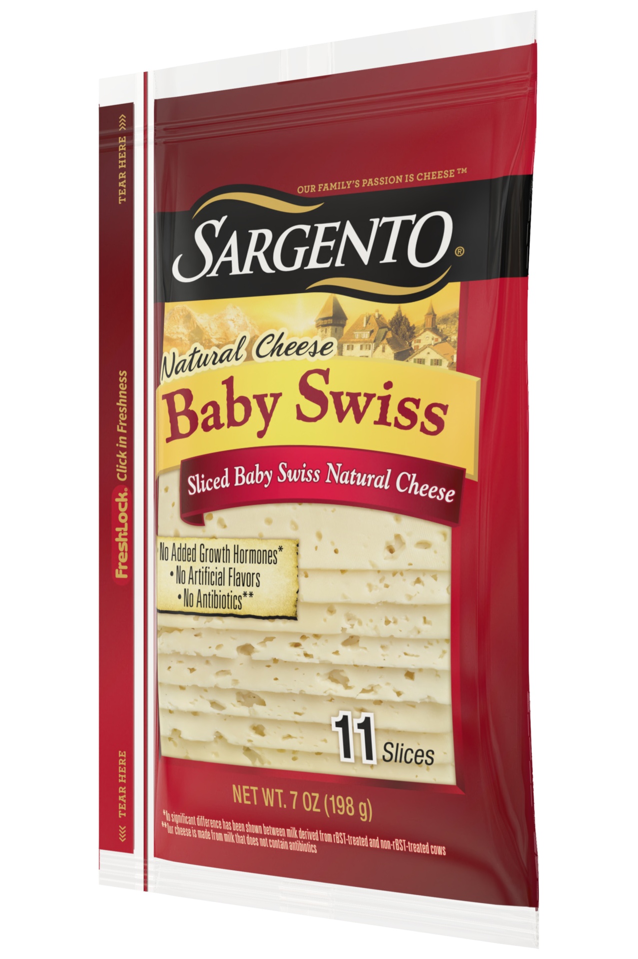 slide 7 of 7, Sargento Sliced Baby Swiss Natural Cheese, 11 slices, 11 ct
