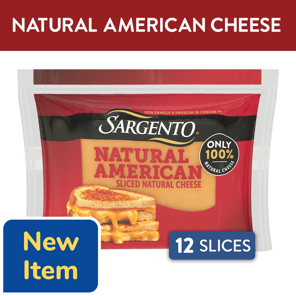 slide 2 of 5, Sargento® Natural American Sliced Cheese, 12 slices / 8 oz