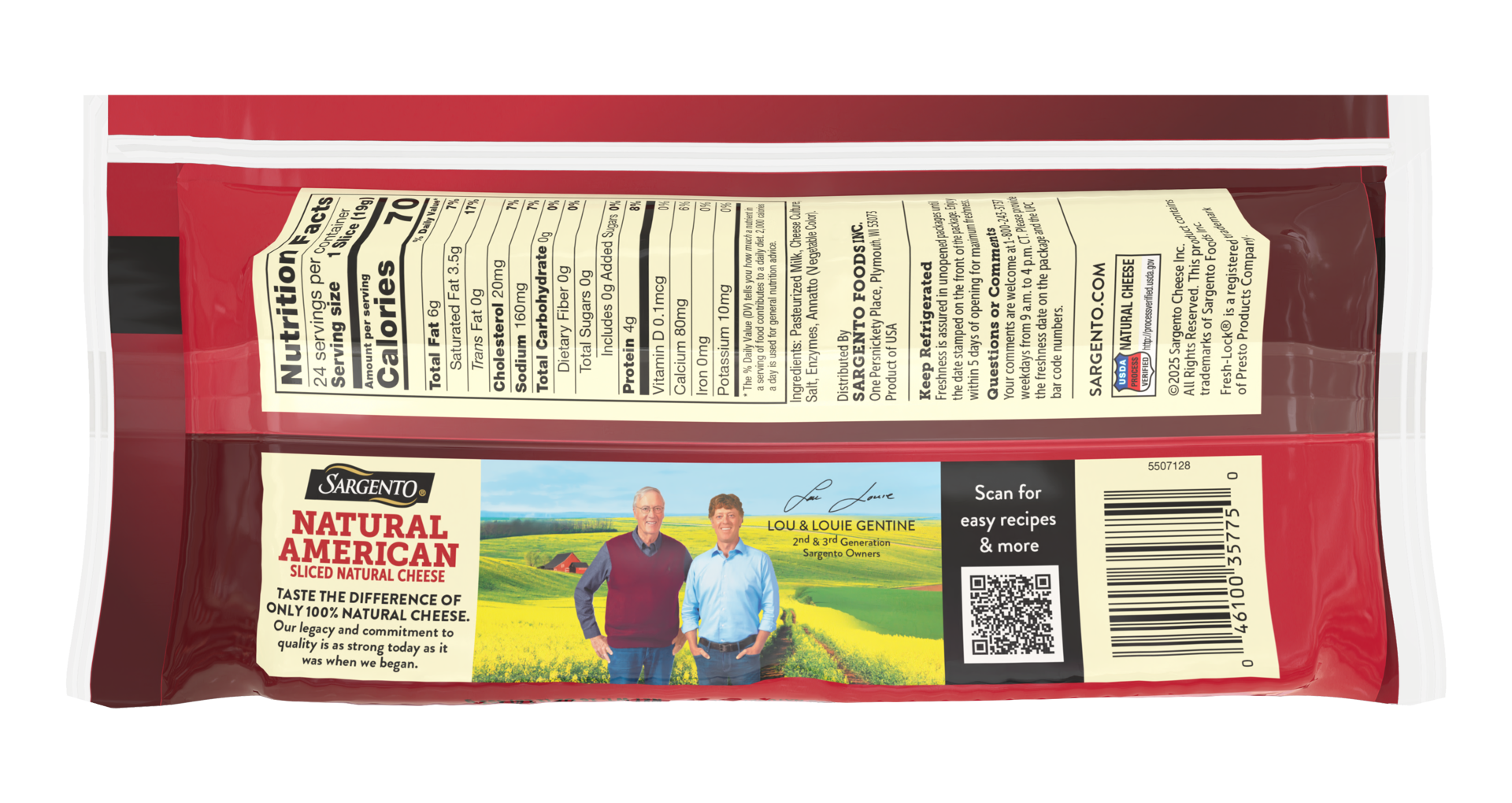 slide 4 of 5, Sargento Natural American Slices 8oz, 8 oz