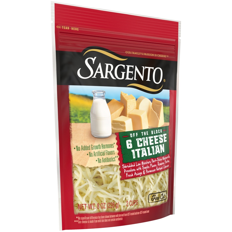slide 5 of 8, Sargento Shredded 6 Cheese Italian Natural Cheese, 8 oz., 8 oz