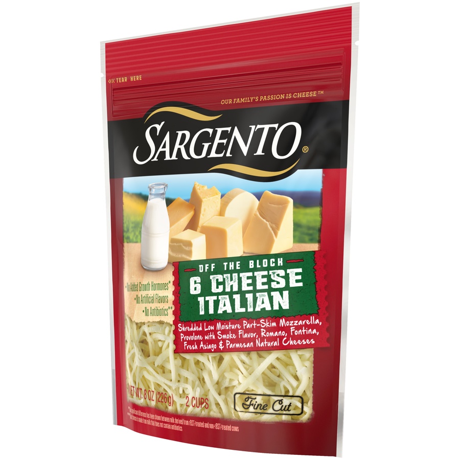 slide 8 of 8, Sargento Shredded 6 Cheese Italian Natural Cheese, 8 oz., 8 oz