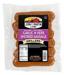 John F Martin Garlic & Herb Sausage Grillers 14 Oz Pick 5