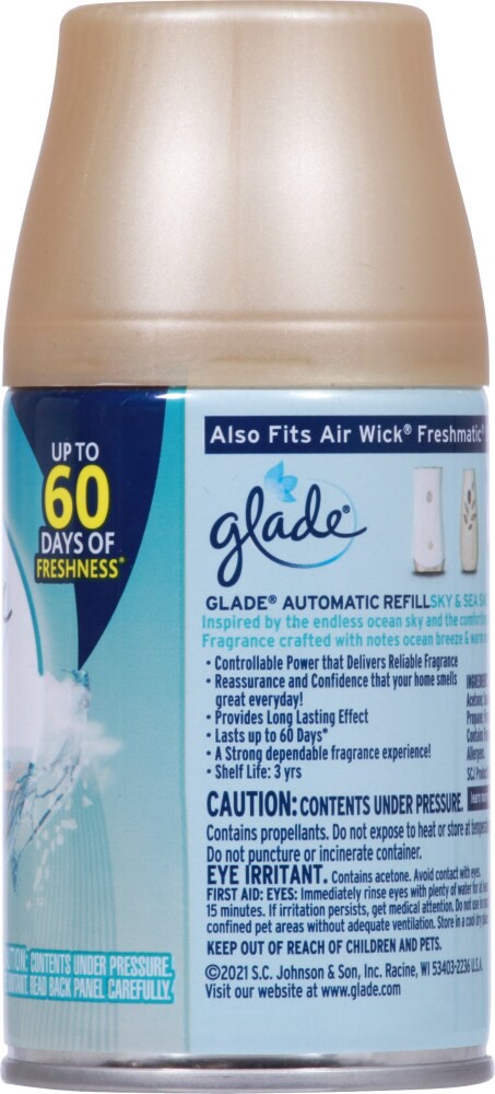 slide 4 of 4, Glade Automatic Spray Refill, Air Freshener, Sky & Sea Salt, 6.2 oz, 6.2 oz