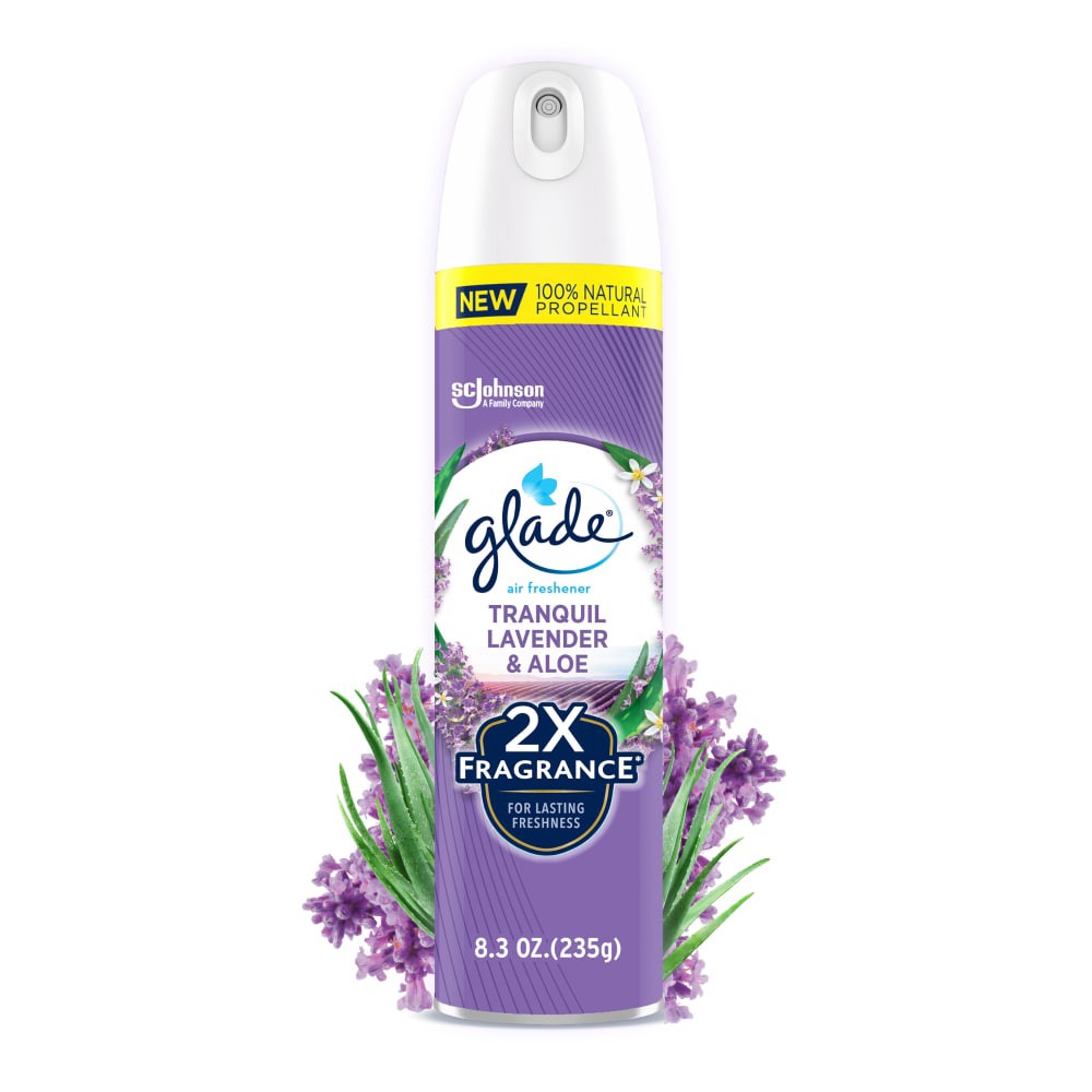 slide 2 of 2, Glade Air Freshener Spray for Home, Tranquil Lavender & Aloe Scent, Fragrance Infused with Essential Oils, Invigorating and Refreshing, with 100% Natural Propellent, 8.3 oz, 8.3 oz