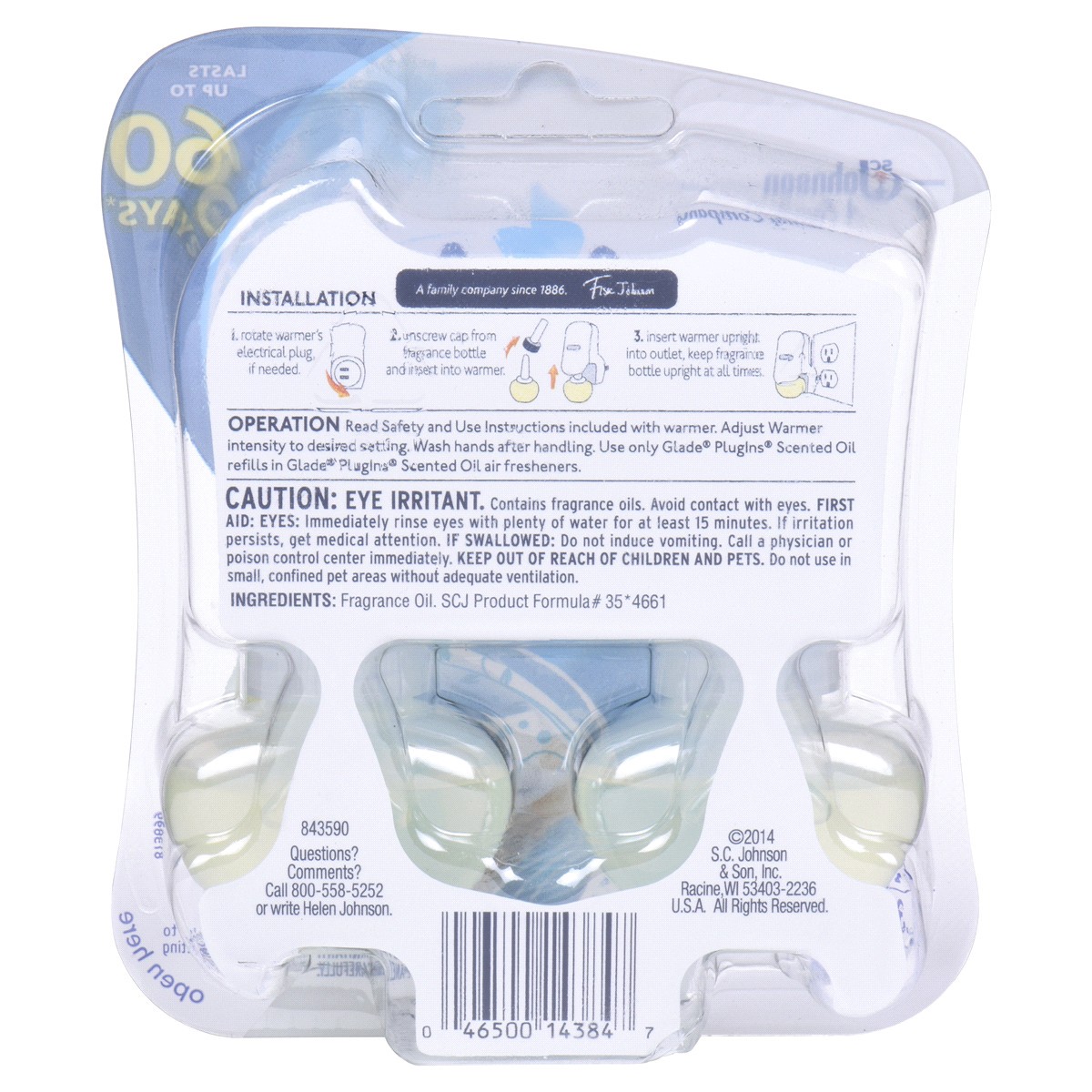 slide 7 of 7, Glade PlugIns Scented Oil 2 Refills, Air Freshener, Clean Linen, Essential Oil Infused Wall Plug In, 1.34 FL OZ, Pack of 2, 2 ct