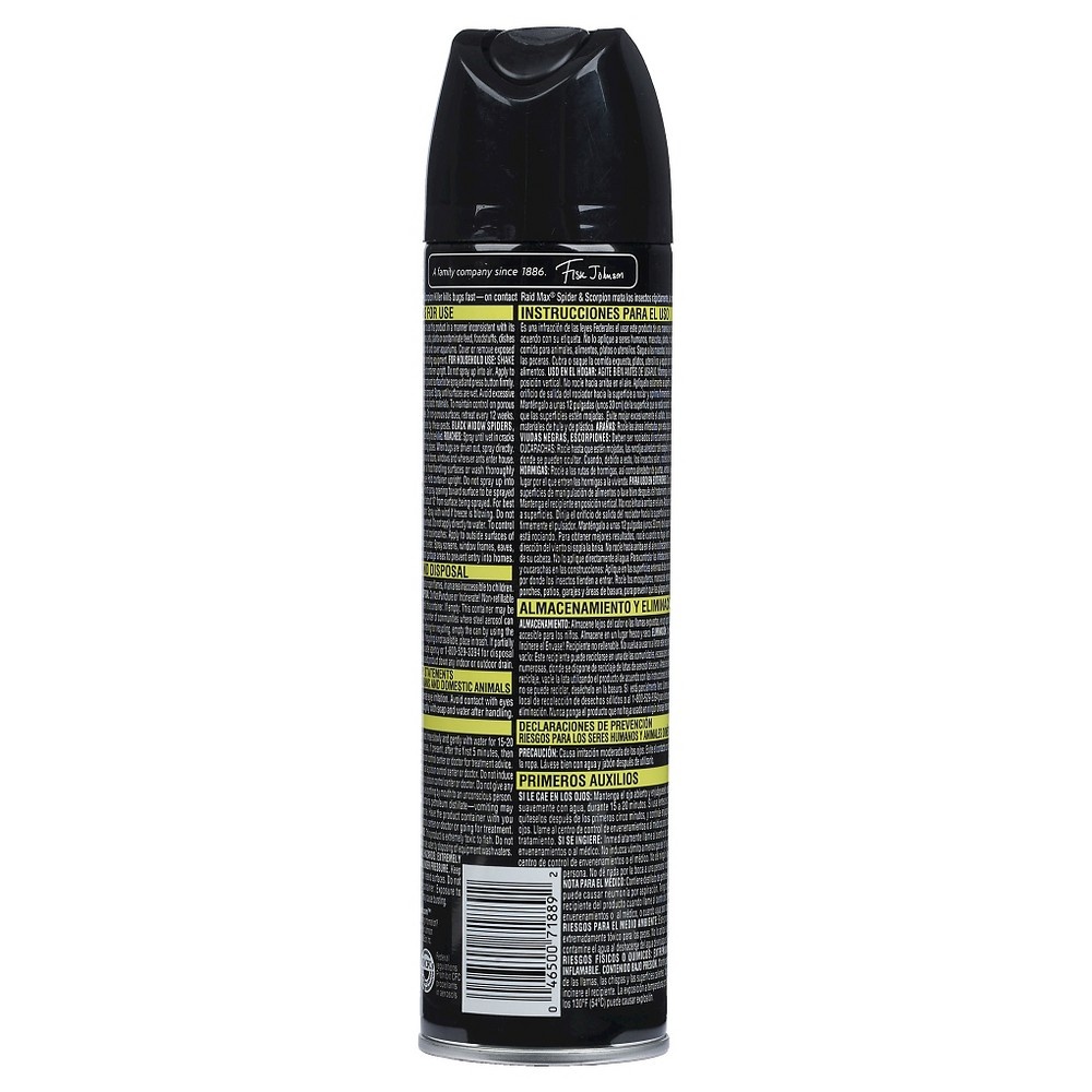 slide 2 of 3, Raid Max Indoor - Outdoor Spider & Scorpion Killer 12 oz, 12 oz