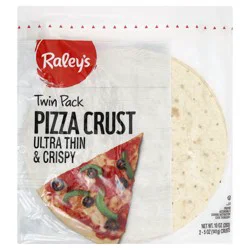 Raleys Raley's Twin Pack Ultra Thin & Crispy Pizza Crust 10 Oz