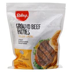 Raley's Ground Beef Patties, 73/27%, 10 Patties 40 Oz