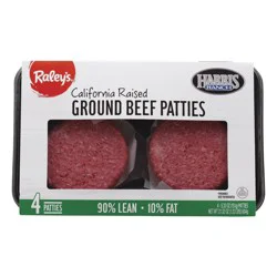 Raley's Ground Beef Fresh Patties Map 90/10 21.2 Oz