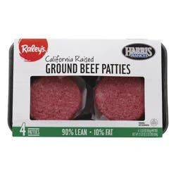 Raley's Ground Beef Fresh Patties Map 90/10 21.2 Oz
