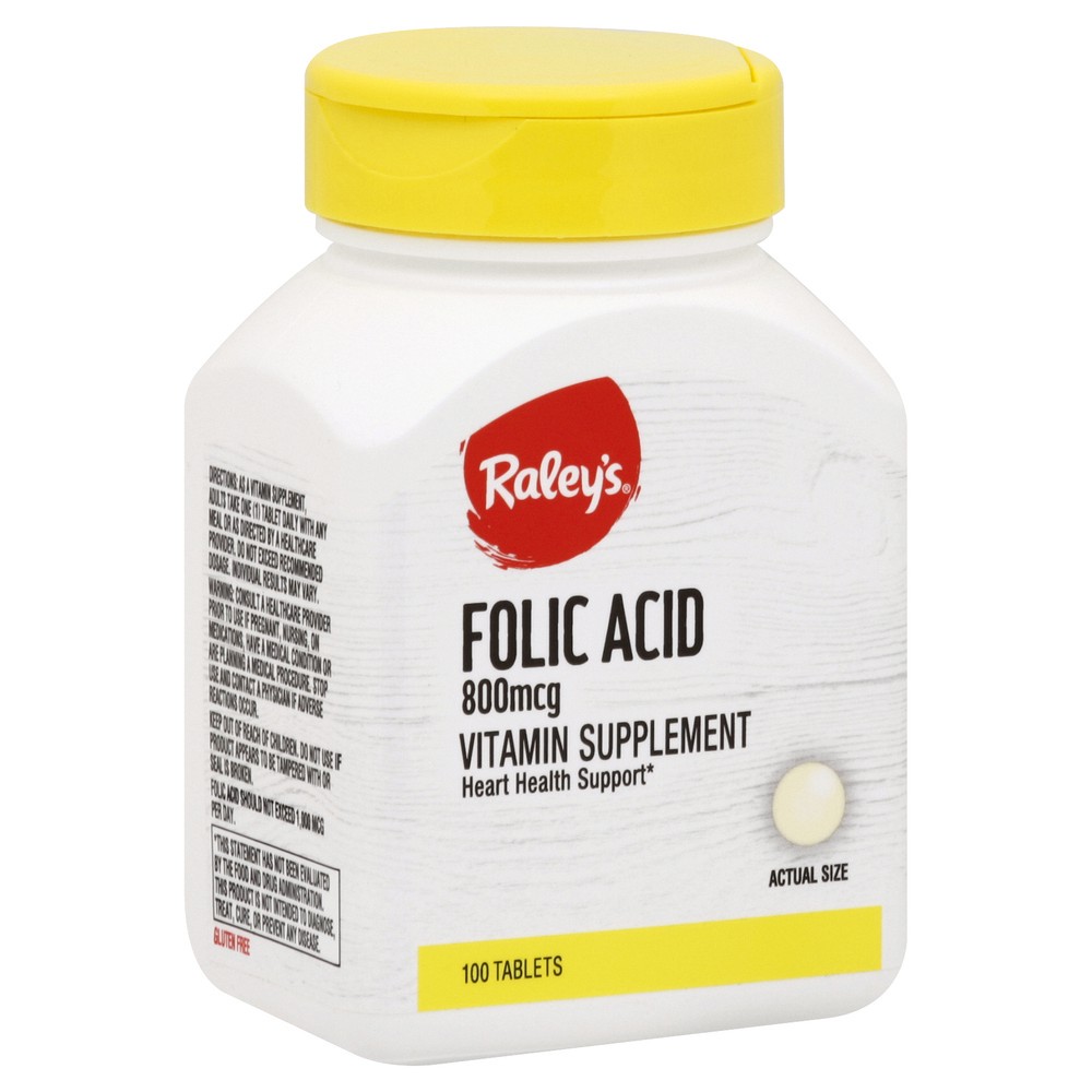 Raleys Raley's Folic Acid 800mcg 100 Ea 100.0 ct | shipt