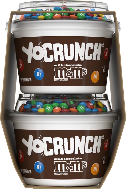 slide 3 of 5, YoCrunch Strawberry Low Fat Yogurt with Mini M&Ms(R), 4 Ct, 4 OZ Yogurt Cups, 4 ct